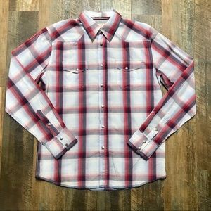 Visconti Button up shirt mens back logo XL plaid
